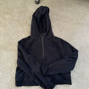 Black lululemon quarter zip cropped scuba hoodie